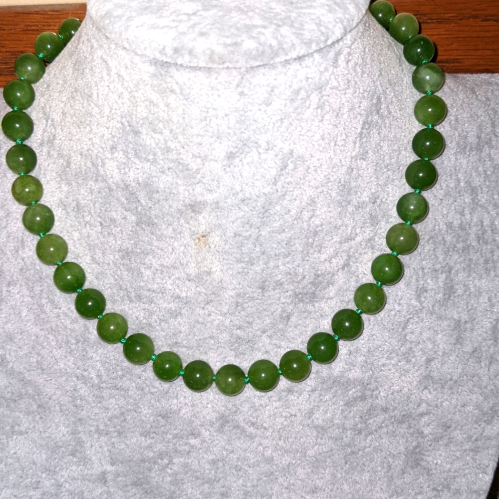 Vintage Handstrung Jade Necklace
